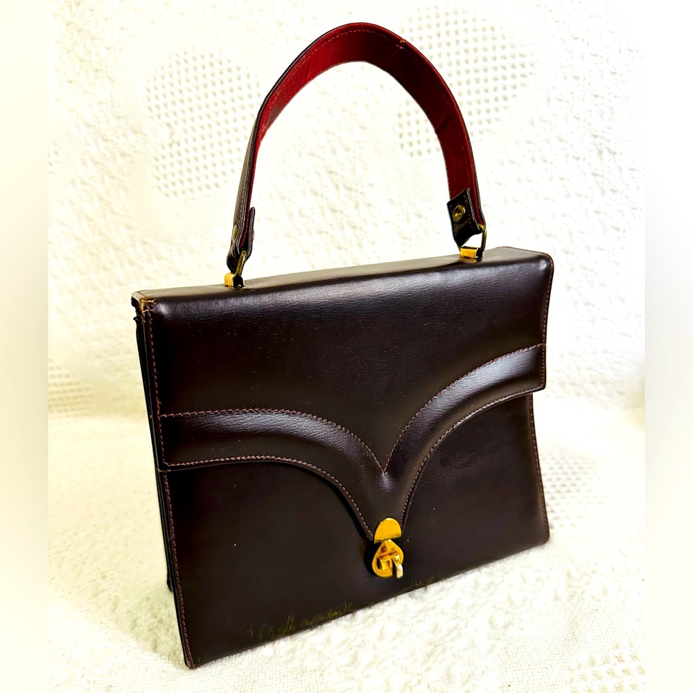 Vintage Brown Leather Handbag